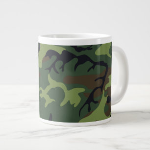Klassisches grünes Tarnmuster Jumbo-Tasse