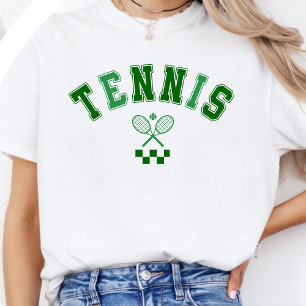 Klassisches grünes Tennis-Shirt - Vintage-Schrift T-Shirt