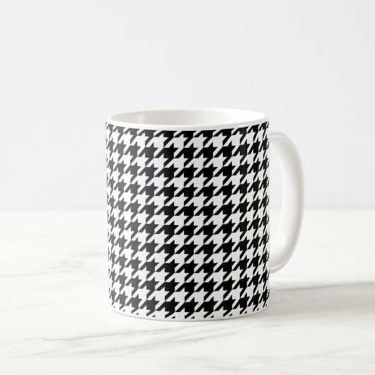 Klassisches Hahnentrittmuster-Muster Dogstooth-Kar Kaffeetasse (VorderseiteRechts)