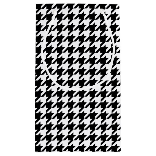 Klassisches Hahnentrittmuster Muster Dogstooth Kar Kleine Geschenktüte (Rückseite)