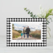 Klassisches Hahnentrittmuster schwarz-weiß Feiertagskarte (Stehend Vorderseite)