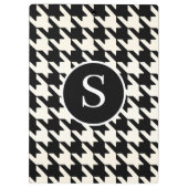 Klassisches Hahnentrittmuster Schwarz-Weiß-Monogra Klemmbrett (Rückseite)