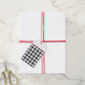 Klassisches Hahnentrittmuster Schwarz-weiß Red Tim Geschenkanhänger (Mit Garn)