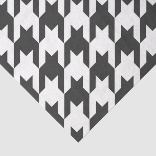 Klassisches Hahnentrittmuster Schwarz-weiß Red Tim Seidenpapier (Detail)