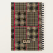 Klassisches Hahnentrittmuster Schwarzer Taupe Hot Notizblock (Rückseite)