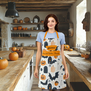 Klassisches Halloween-Küchenmuster für unheimliche Schürze