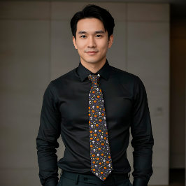 Klassisches Halloween-Muster Dunkelgrau Krawatte