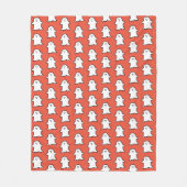 Klassisches Halloween Orange und White Ghost Fleecedecke (Vorderseite)