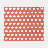 Klassisches Halloween Orange und White Ghost Fleecedecke (Vorderseite (Horizontal))