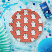 Klassisches Halloween Orange und White Ghost Pappteller (Party)