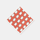 Klassisches Halloween Orange und White Ghost Serviette (Ecke)