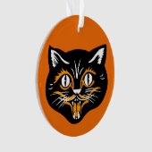 Klassisches Halloween-Schwarzes Katzengefecht Oran Ornament (Vorderseite)
