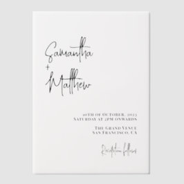 Klassisches handgeschriebenes Skript Minimalistisc Pergament Einladungen