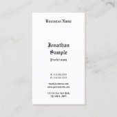 Klassisches handgeschriebenes Skript Schwarz-weiße Visitenkarte (Rückseite)