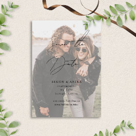 Klassisches Handwriting-Script-Foto Hochzeit Save The Date