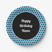 Klassisches Happy Birthday Retro Polka Dot Paper P Pappteller (Vorderseite)
