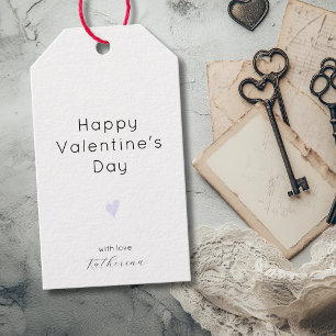 Klassisches Happy Valentinstag Lavendel Herz Geschenkanhänger