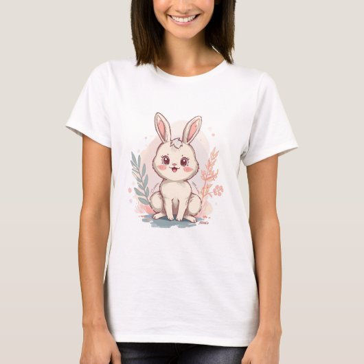 Klassisches Hasendesign - Minimalistisch T-Shirt (Vorderseite)
