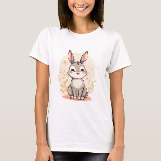 Klassisches Hasendesign - Minimalistisch T-Shirt (Vorderseite)