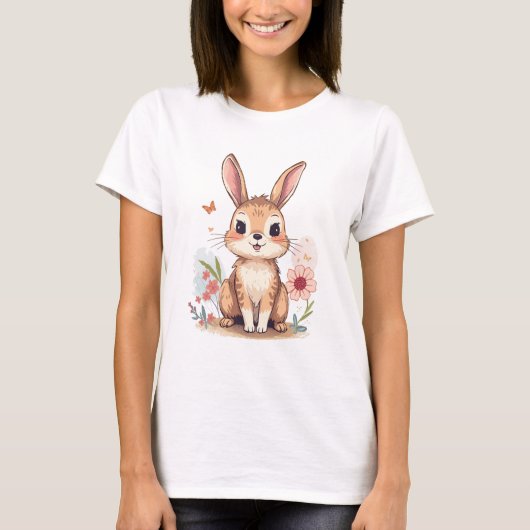 Klassisches Hasendesign - Minimalistisch T-Shirt (Vorderseite)