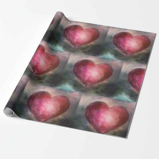 Klassisches Heart Tiled Wrapping Paper Geschenkpapier (Ungerollt)
