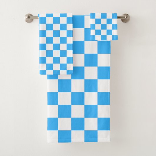 Klassisches hellblaues Karomuster Badhandtuch Set (Insitu)