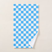 Klassisches hellblaues Karomuster Badhandtuch Set (Handtuch)