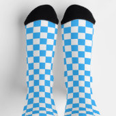 Klassisches hellblaues Karomuster Socken (Oben)