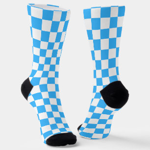 Klassisches hellblaues Karomuster  Socken