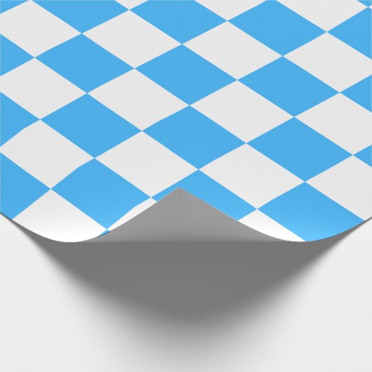 Klassisches hellblaues Schachbrettmuster  Geschenkpapier (Ecke)