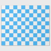Klassisches hellblaues Schachbrettmuster  Geschenkpapier (Flach)