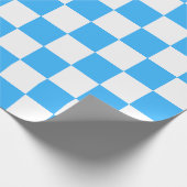 Klassisches hellblaues Schachbrettmuster Geschenkpapier (Ecke)