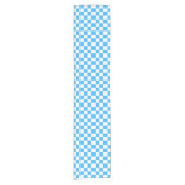 Klassisches hellblaues Schachbrettmuster Kurzer Tischläufer (Vorderseite)