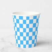 Klassisches hellblaues Schachbrettmuster Pappbecher (Rechts)
