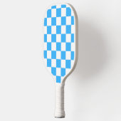 Klassisches hellblaues Schachbrettmuster Pickleball Schläger (Links)
