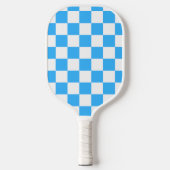 Klassisches hellblaues Schachbrettmuster Pickleball Schläger (Vorderseite)