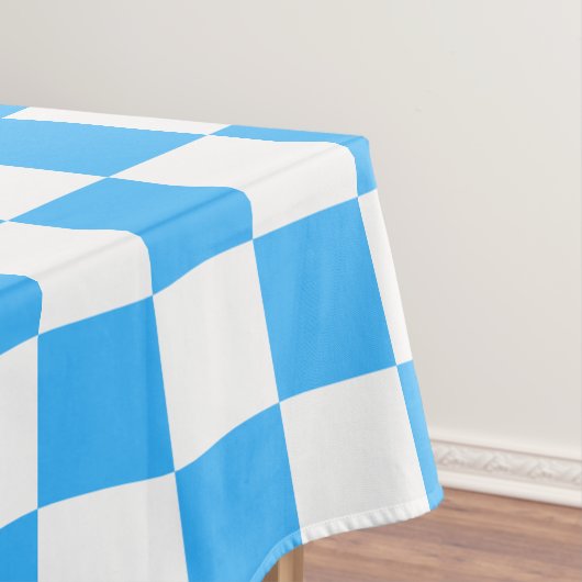 Klassisches hellblaues Schachbrettmuster Tischdecke (Beispiel)