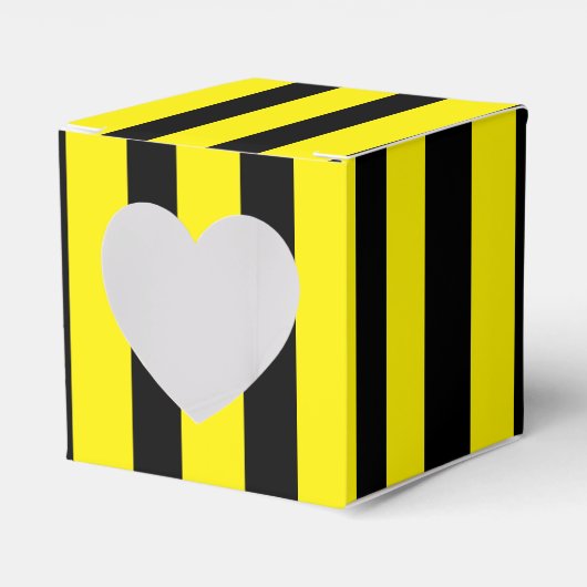 Klassisches, helles Gelb und schwarzes Striptheld Geschenkschachtel (Vorderseite)