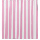 Klassisches helles Rosa und Weiß gestreift Duschvorhang (Vorderseite)