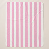 Klassisches helles Rosa und Weiß gestreift Sherpadecke (Vorderseite)