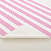 Klassisches helles Rosa und Weiß gestreift Sherpadecke (3/4)