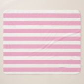 Klassisches helles Rosa und Weiß gestreift Sherpadecke (Vorderseite (Horizontal))