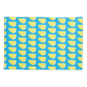 Klassisches, hellgelbes Zitronenmuster Kissenbezug (Rückseite)