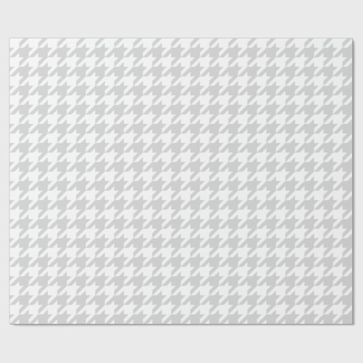 Klassisches hellgraues, großes Hahnentrittmuster Geschenkpapier (Flach)