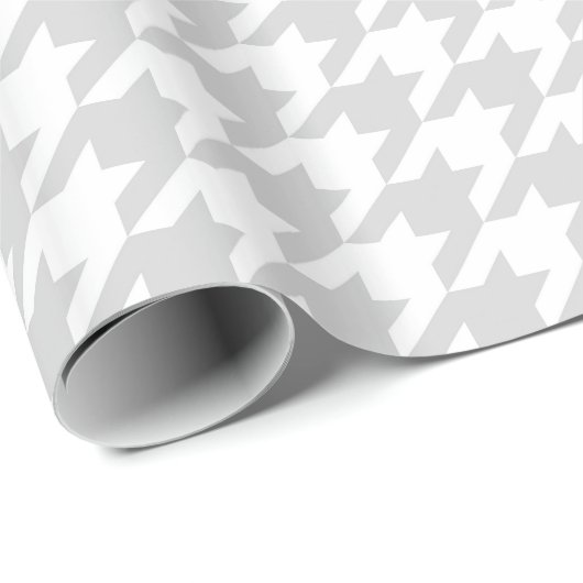Klassisches hellgraues, großes Hahnentrittmuster Geschenkpapier (Rolleneckpunkt)