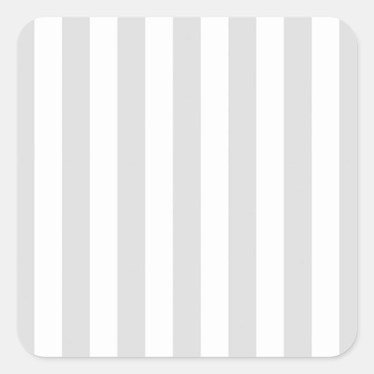 Klassisches, hellgraues und weißes Streifenmuster Quadratischer Aufkleber (Vorderseite)