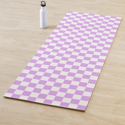 Klassisches helllila Karomuster Yogamatte (Beispiel)