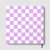 Klassisches helllila Schachbrettmuster  Gästebuch (Rückseite)