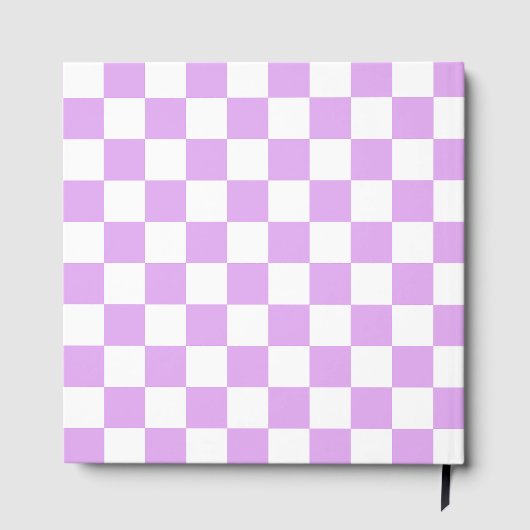 Klassisches helllila Schachbrettmuster  Gästebuch (Rückseite)