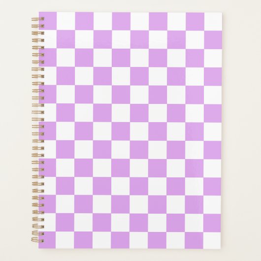 Klassisches helllila Schachbrettmuster Planer (Vorderseite)